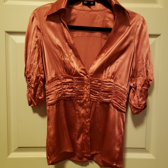 Bebe rose pink silk blouse - Picture 6 of 10